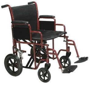 Transport Wheelchair Bariatric 22  Wide  Blue