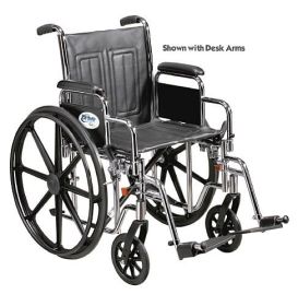 Wheelchair Std. 16  Fixed Arms w/Swingaway Footrests