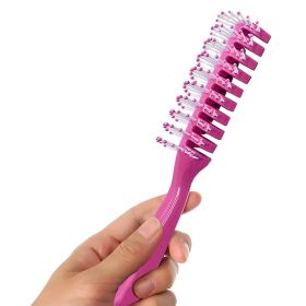 Pink Vent Hairbrush 8'; Hard Bristle Brush for Hair Pack of 12; Plastic Hair Brushes for Women and Men; Hair Brush for Thick Hair; Brushes for Hair wi