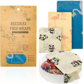 Reusable Beeswax Wrap Small, Medium, Large. 3 pack Animals Print Beeswax Wraps for Food Storage. Natural Cotton and Bees Wax Wraps Reusable. Sustainab