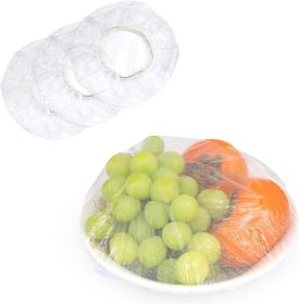 Plastic Bowl Covers with Elastic Edge 30", Pack of 100 Clear Disposable Bowl Covers Elastic, Odorless Plastic Covers for Bowls, Elastic Food Covers Ke