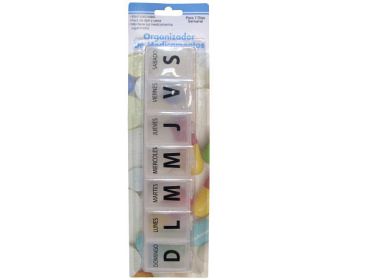 Case of 24 - Large Spanish Language 7-Day Pill Box