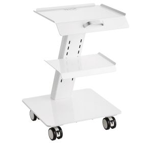 VEVOR Lab Trolley, 3-Layer Rolling Lab Cart, Metal Mobile Trolley with Swivel Wheels, Tray Rolling Clinic Cart 220 lbs Weight Capacity, for Lab, Clini