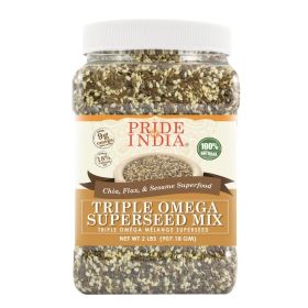 Pride Of India - Triple Omega Superseed Mix - Protein, Fiber, Calcium, Iron, Omega-3, Omega-6, Thiamin Rich Superfood w/Chia Flax & Sesame Seeds,