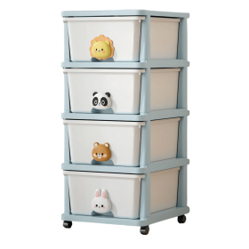 Drawer Storage Rack - 4 drawers - 4 layer, Flexible Mobility With Wheels,Wardrobe Storage Organization, Books, Toys