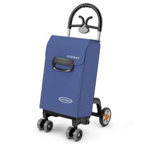 Folding Shopping Cart Utility Hand Truck with Rolling Swivel Wheels