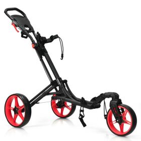 3 Wheel Folding Golf Push Cart with Scoreboard and Adjustable Handle