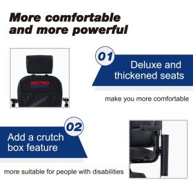 MAX PLUS BLUE 4 Wheels Outdoor Compact Mobility Scooter with 2pcs*20AH Lead acid Battery