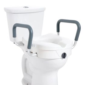 VEVOR Raised Toilet Seat, 5" Height Raised, 350 lbs Weight Capacity, for Round and Elongated Toilet, Twist Lock Installation