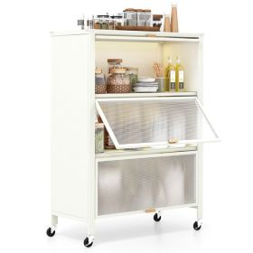 4-Tier Kitchen Bakers Rack with Flip Doors