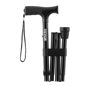 Walking Cane Folding Walking Stick with 5-Level Adjustable Height Anti-Slip Tip