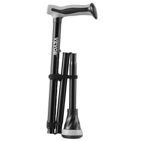 Walking Cane Folding Walking Stick with 8-Level Adjustable Height & Pivoting Tip