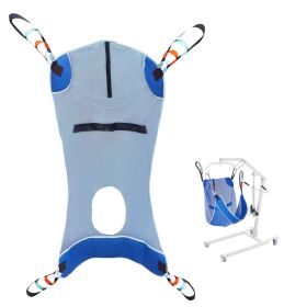 VEVOR Full Body Patient Lift Sling with Commode Opening Medical Aid Sling L-Size, 147 x 105cm, 600LBS