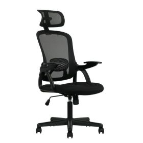 Ergonomic Office Chair with Adjustable Headrest, Black Fabric, 275 lb capacity